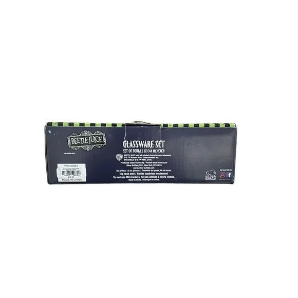 Warner Bros Bettle Juice Glassware Set Of Four 44mL New With Box - Picture 3 of 3